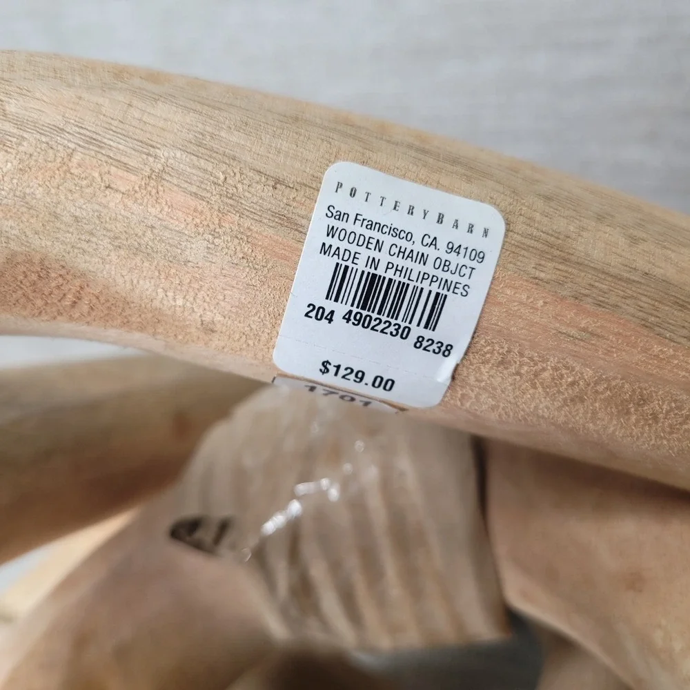 Pottery Barn Wood Chain Link Decor 44